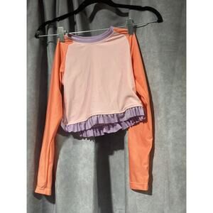 NEW Girls Long Sleeve Rash Guard epic Threads SPF50 Peach Swim Tee Shirt 6